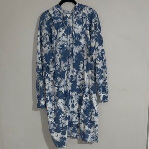 Caslon long sleeve tie dye hoodie dress 2x